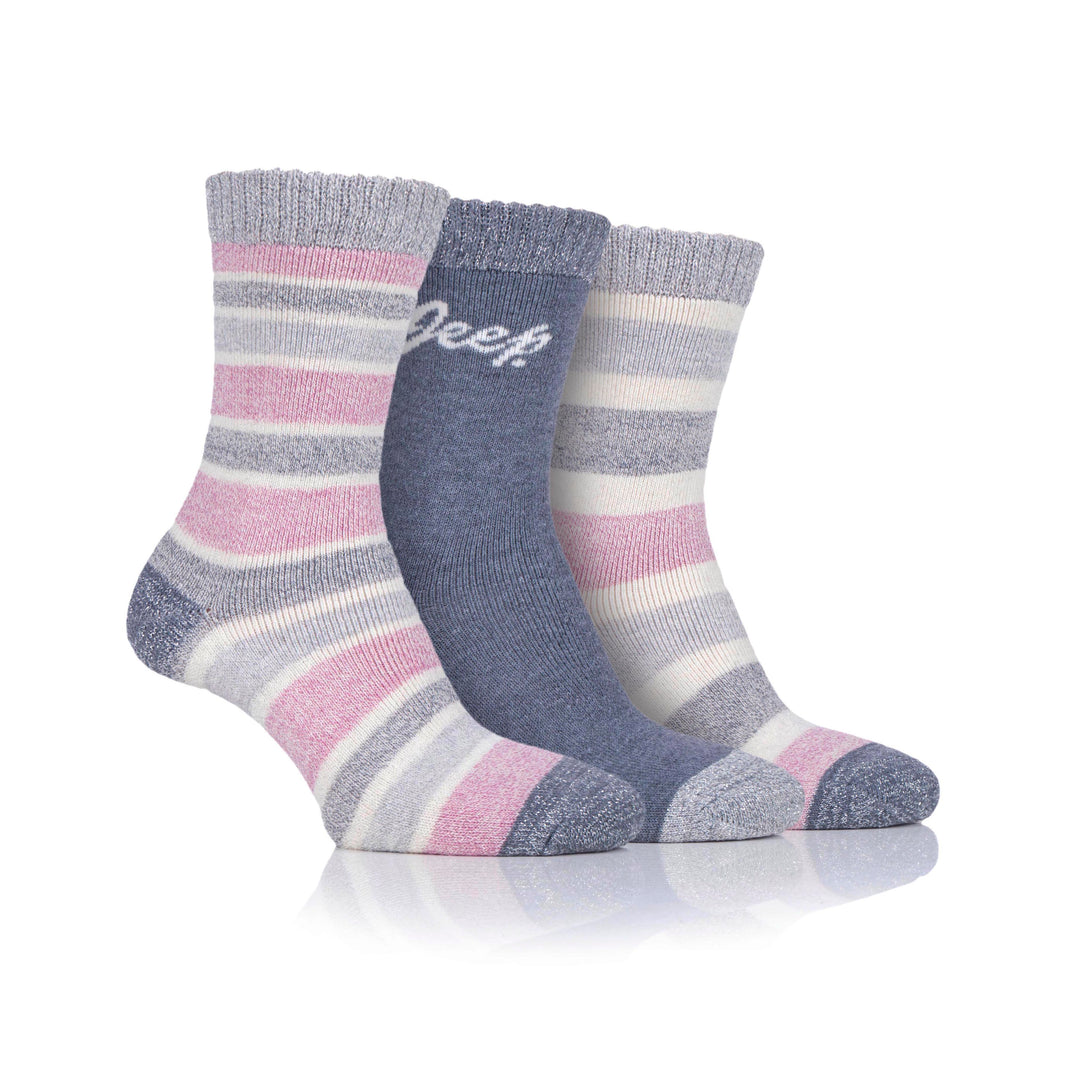 Women's 3 Pair Jeep Striped Performance Boot Socks