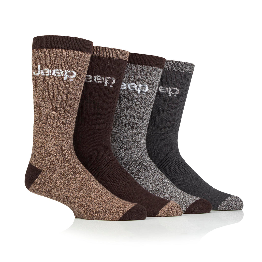 Men's 4 Pair Jeep Marl Regenerated Cotton Boot Socks
