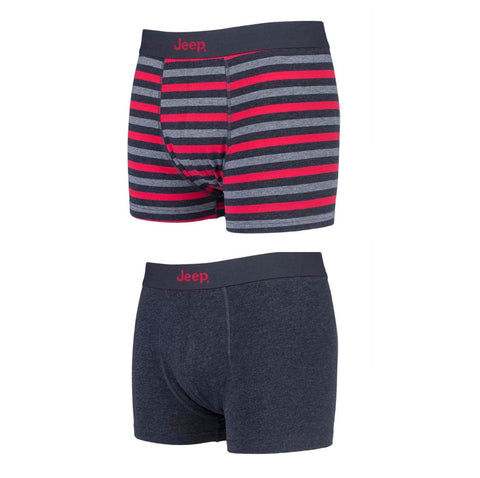 JM894 MEN'S COTTON FITTED STRIPED TRUNKS