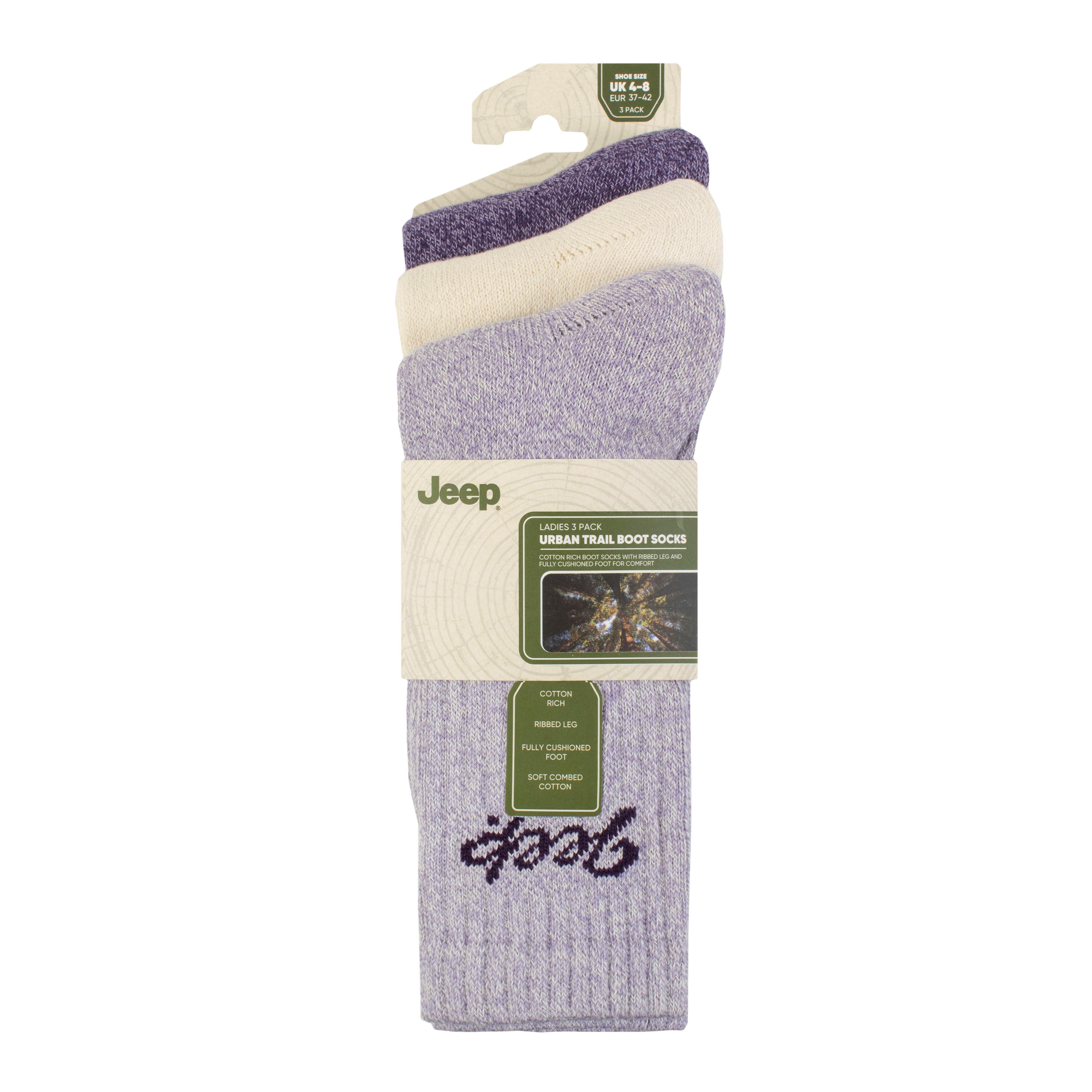 Women's 3 Pair Jeep Cotton Trail Boot Socks