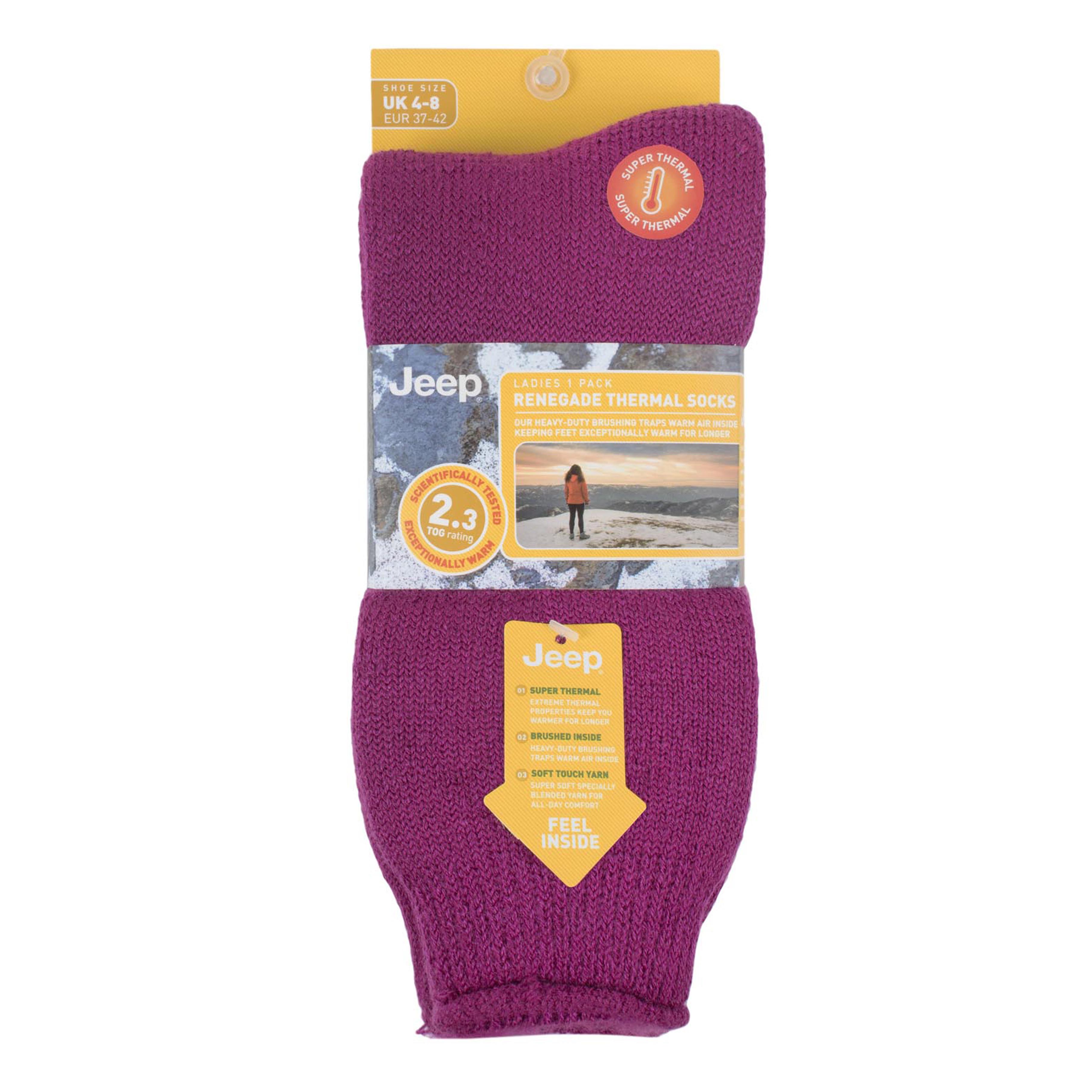 Women's 1 Pair Jeep Brushed Inside Super-Thermal Boot Socks
