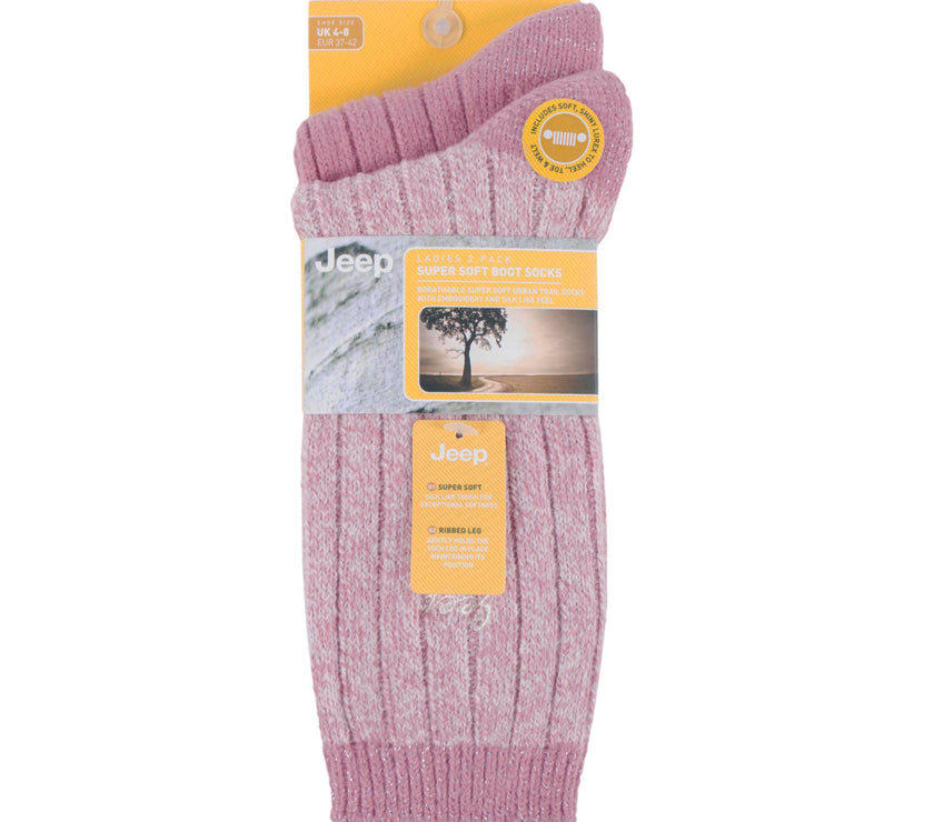Women's 2 Pair Jeep Super-Soft Ribbed Socks