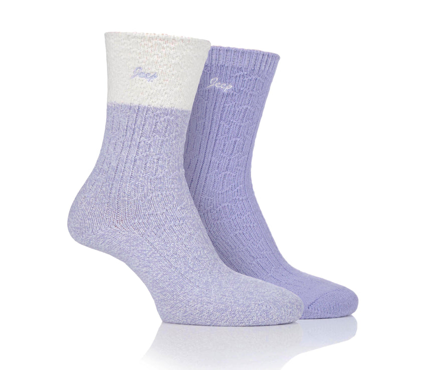 Women's 2 Pair Jeep Super-Soft Cable Knit Socks