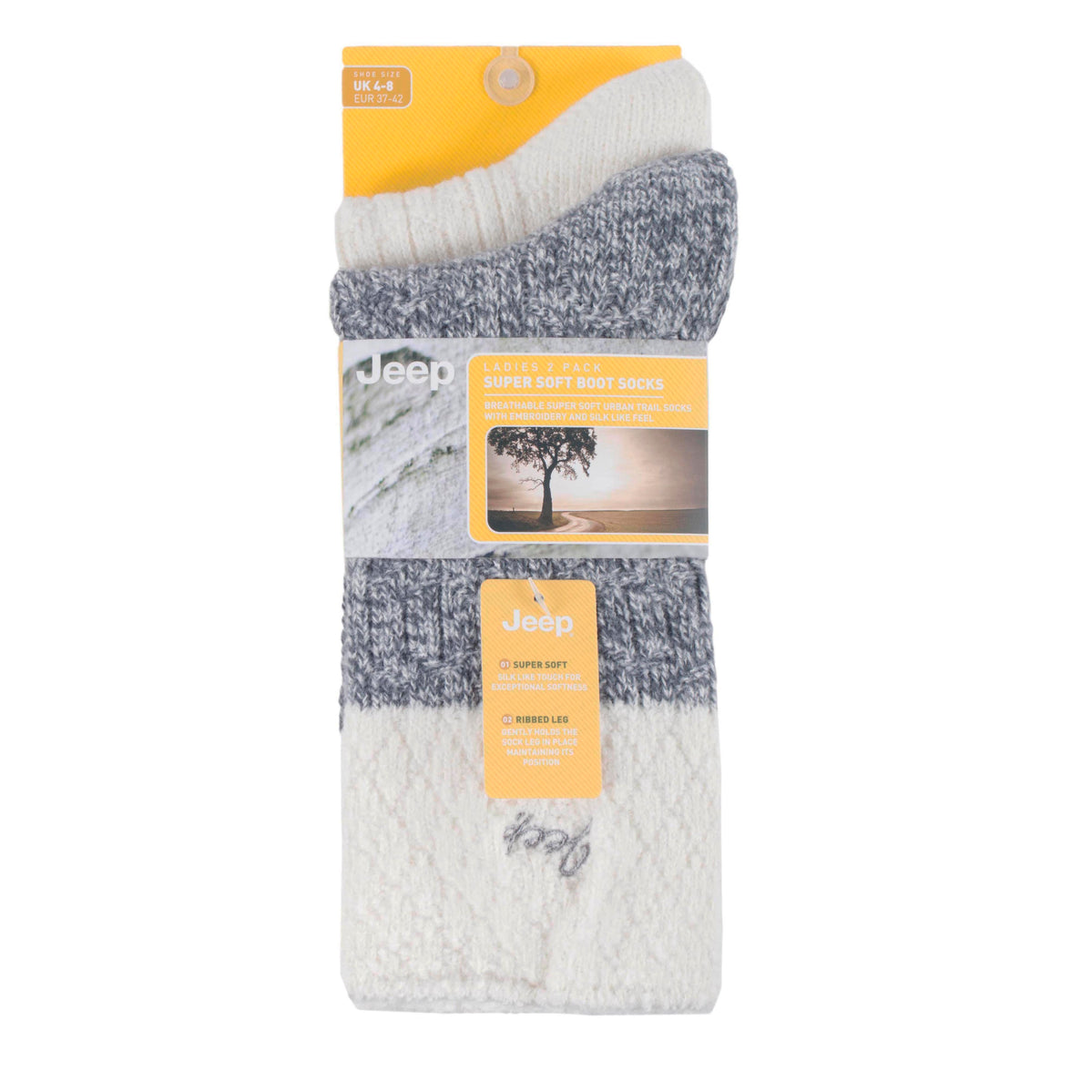 Women's 2 Pair Jeep Super-Soft Cable Knit Socks