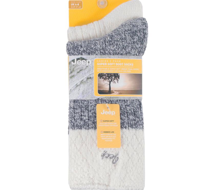Women's 2 Pair Jeep Super-Soft Cable Knit Socks