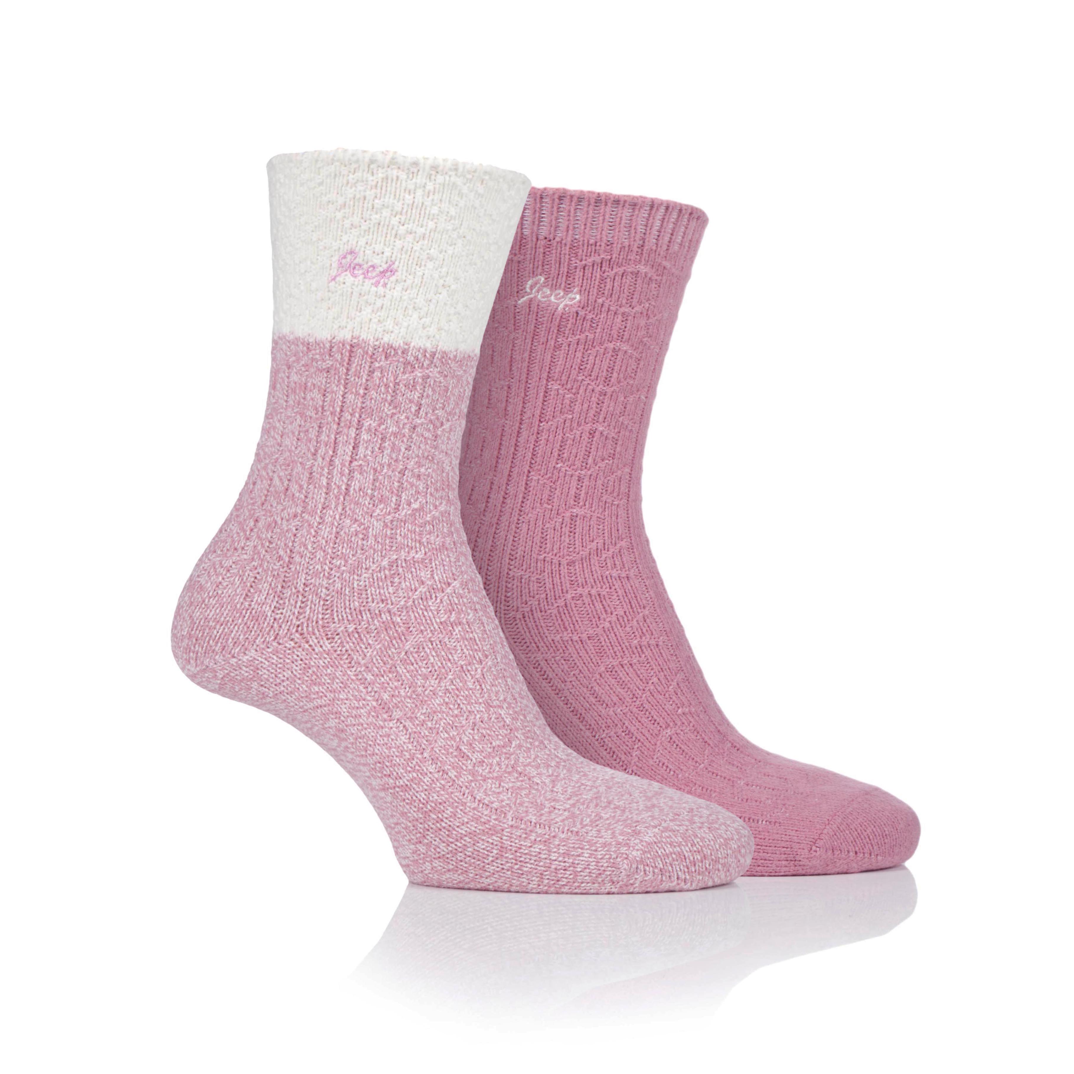 Women's 2 Pair Jeep Super-Soft Cable Knit Socks