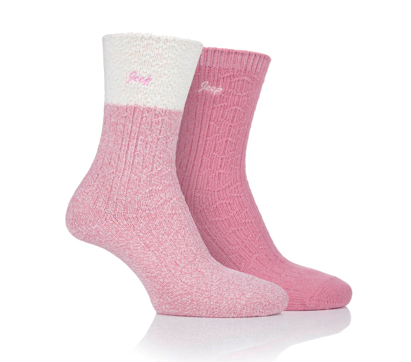 Women's 2 Pair Jeep Super-Soft Cable Knit Socks