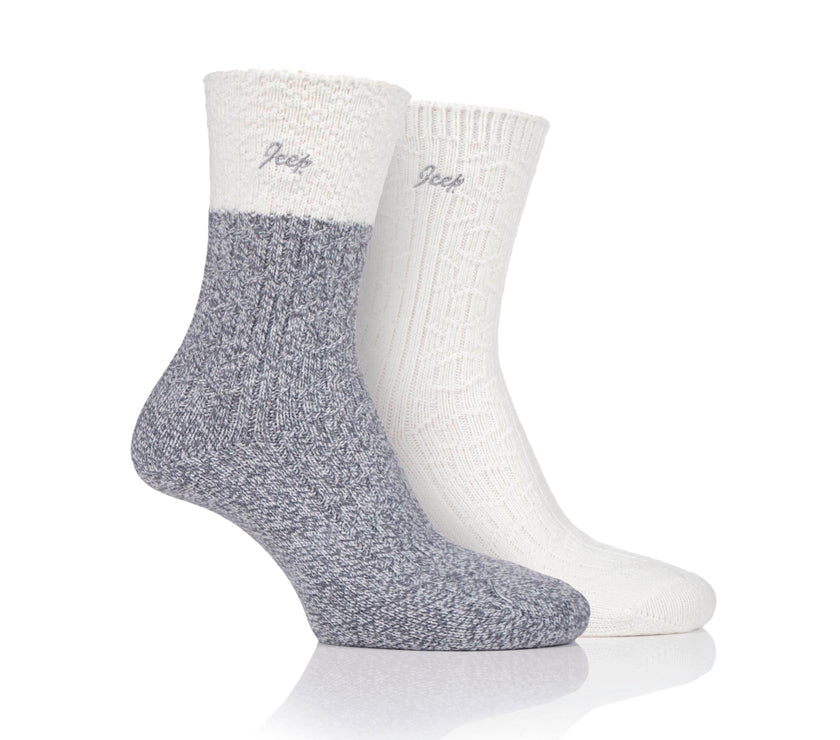 Women's 2 Pair Jeep Super-Soft Cable Knit Socks