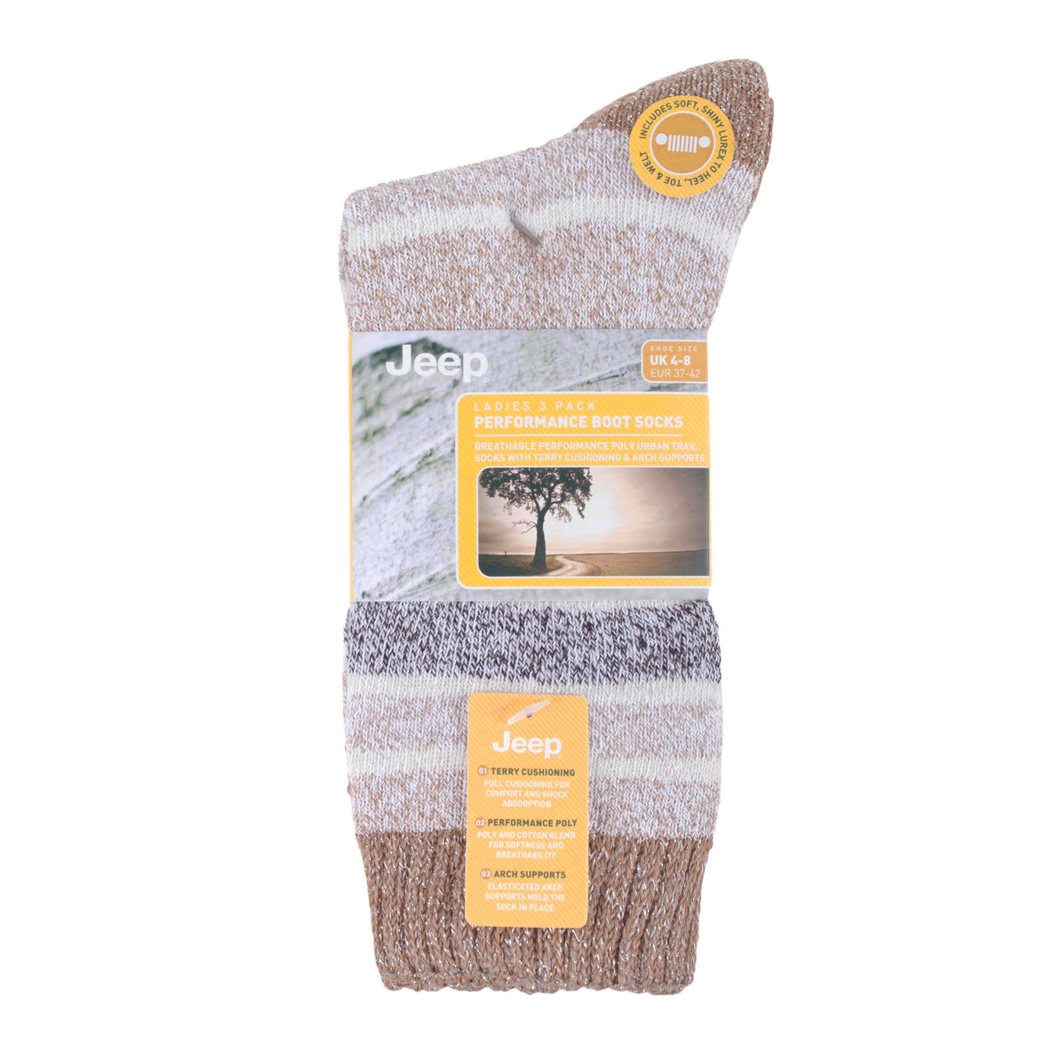 Women's 3 Pair Jeep Striped Performance Boot Socks