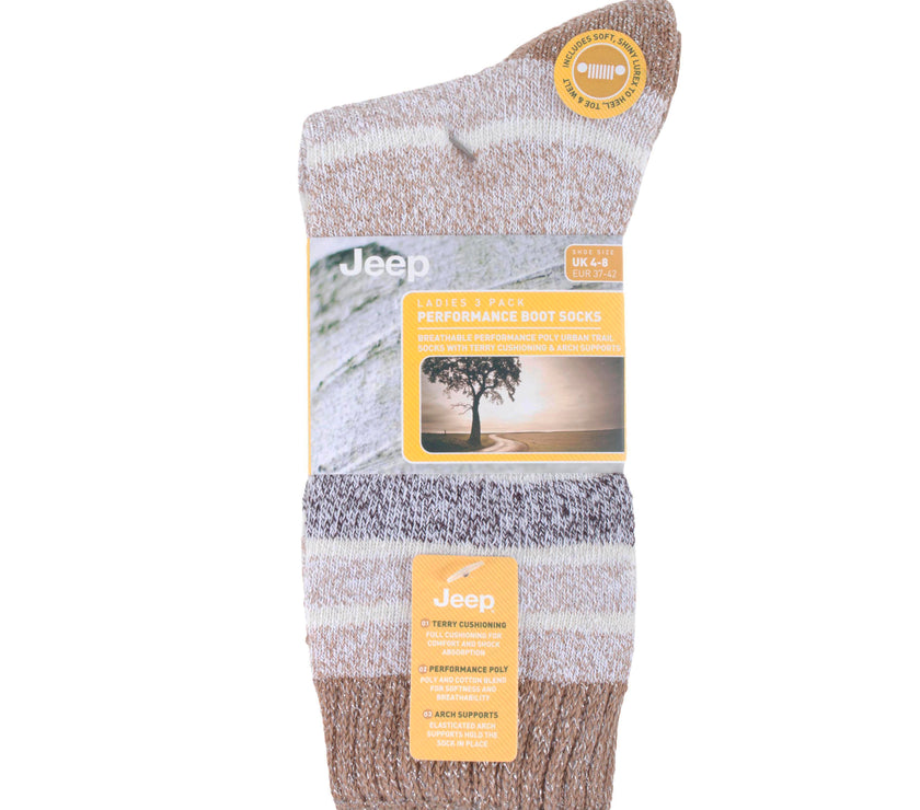 Women's 3 Pair Jeep Striped Performance Boot Socks