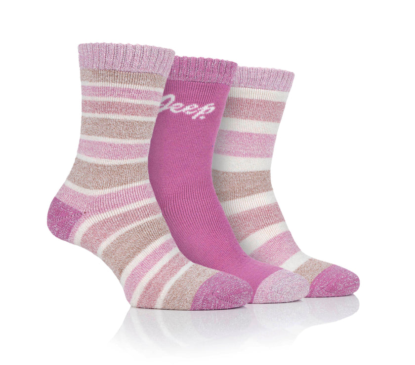 Women's 3 Pair Jeep Striped Performance Boot Socks