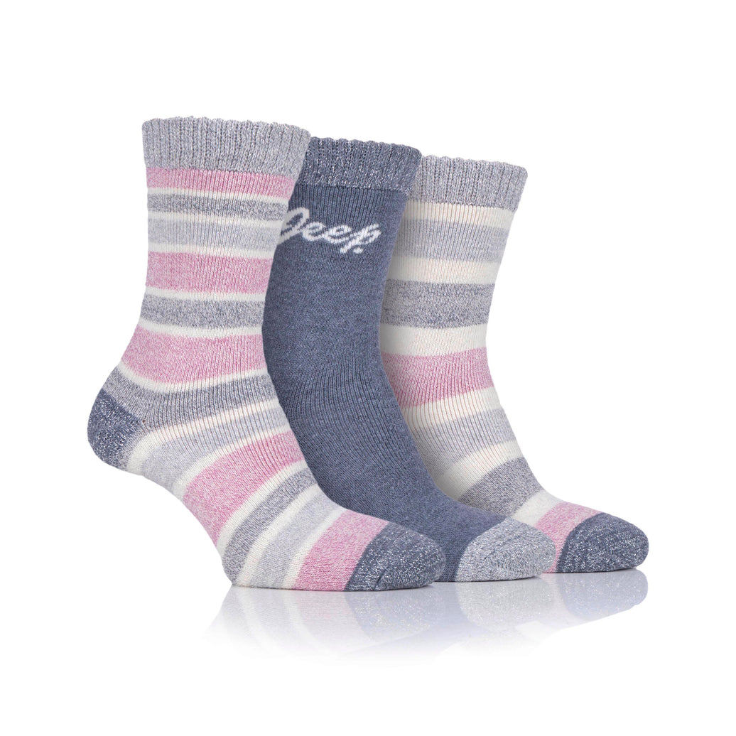Women's 3 Pair Jeep Striped Performance Boot Socks