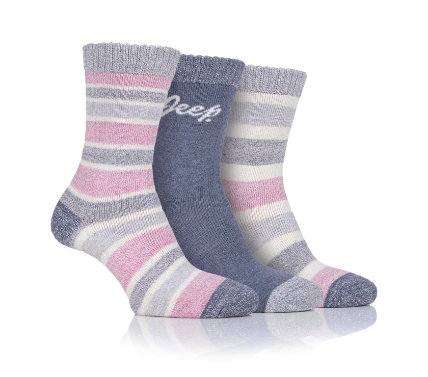 Women's 3 Pair Jeep Striped Performance Boot Socks
