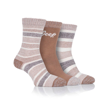 Women's 3 Pair Jeep Striped Performance Boot Socks