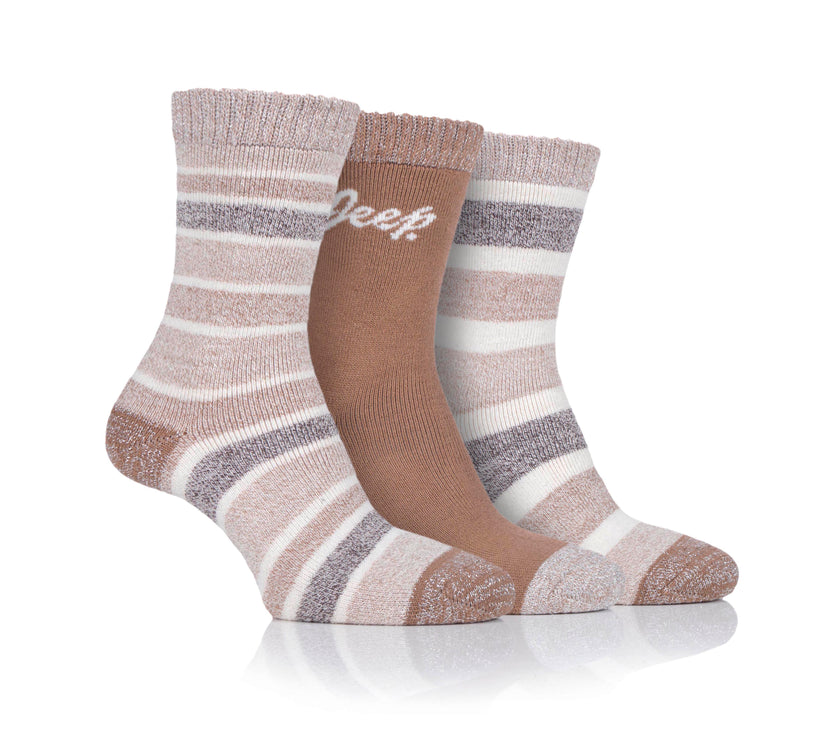 Women's 3 Pair Jeep Striped Performance Boot Socks