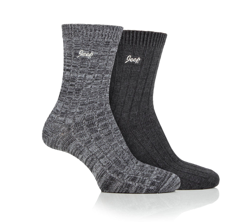 Women's 2 Pair Jeep Super-Soft Ribbed Socks