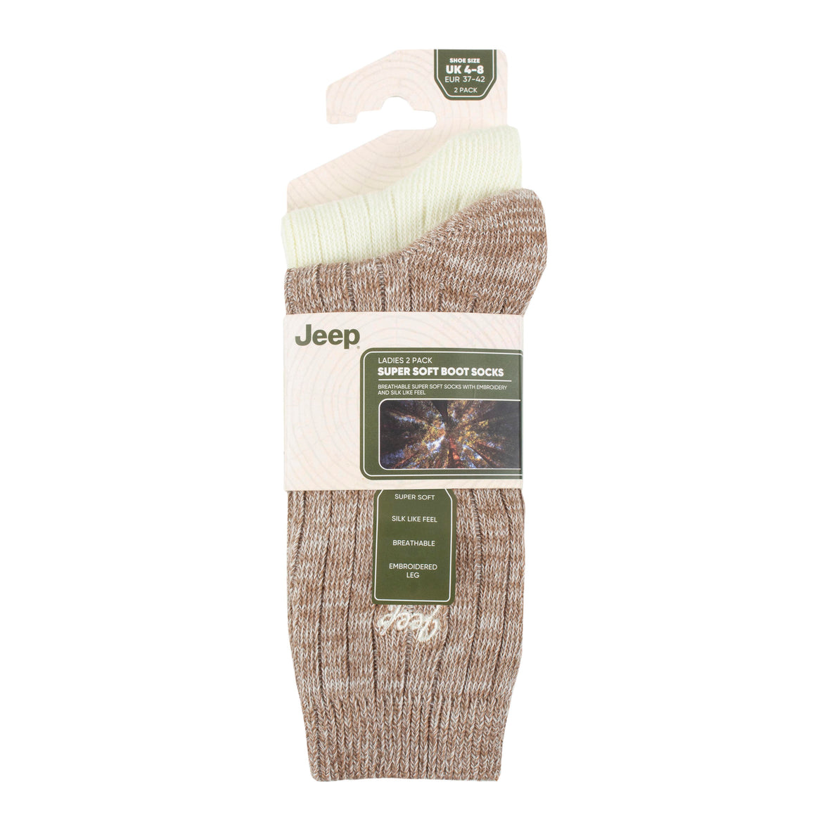 Women's 2 Pair Jeep Super-Soft Ribbed Socks