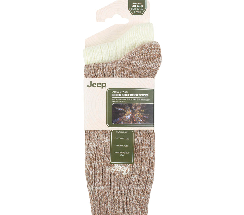 Women's 2 Pair Jeep Super-Soft Ribbed Socks