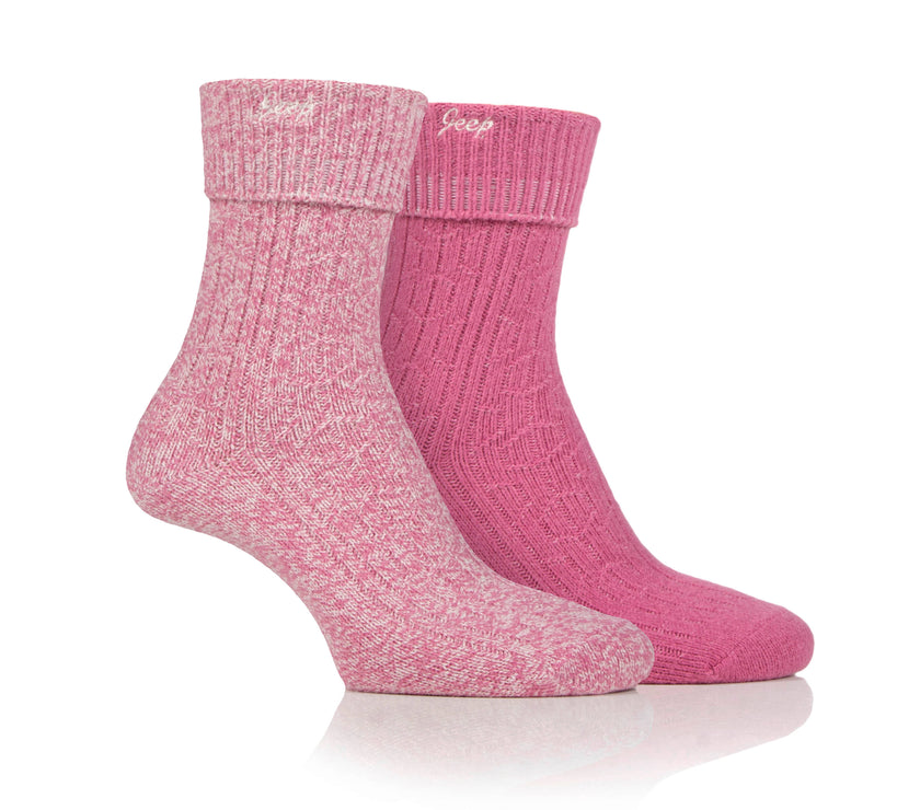 Women's 2 Pair Jeep Super-Soft Turn Over Top Socks