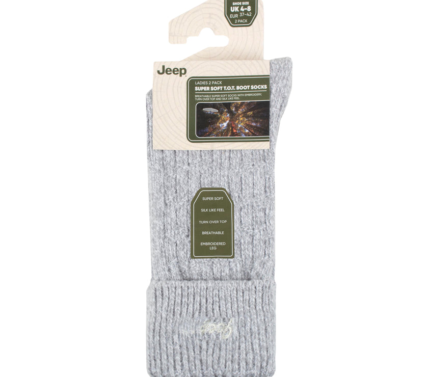 Women's 2 Pair Jeep Super-Soft Turn Over Top Socks
