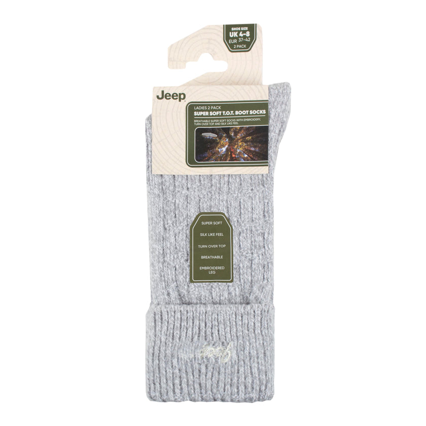 Women's 2 Pair Jeep Super-Soft Turn Over Top Socks