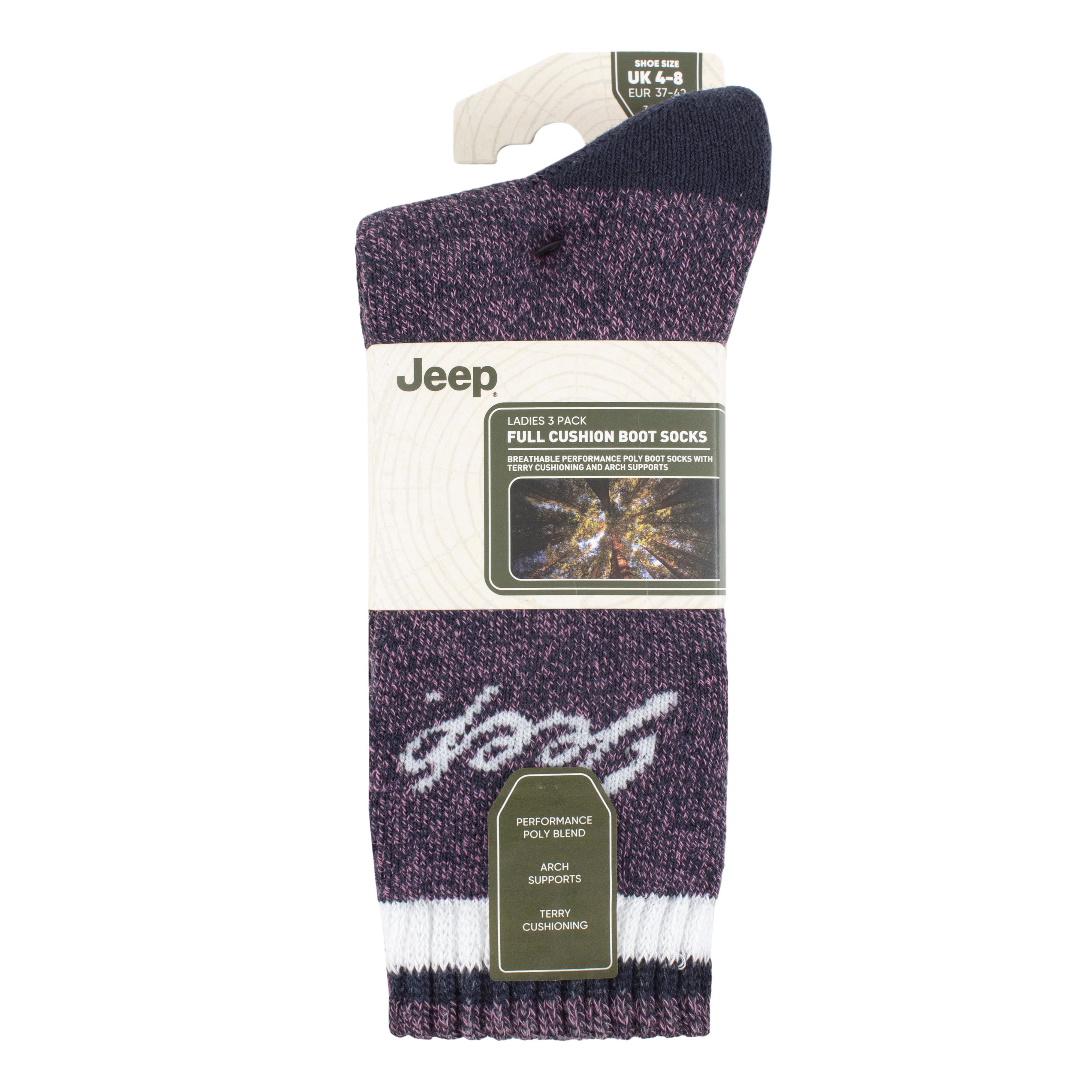 Women's 3 Pair Jeep Performance Boot Socks