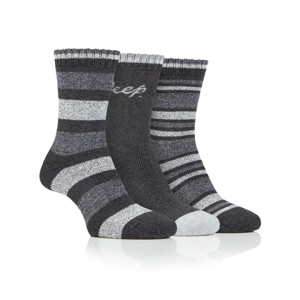 Women's 3 Pair Jeep Performance Striped Boot Socks