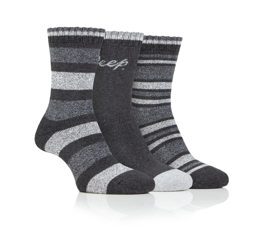 Women's 3 Pair Jeep Performance Striped Boot Socks