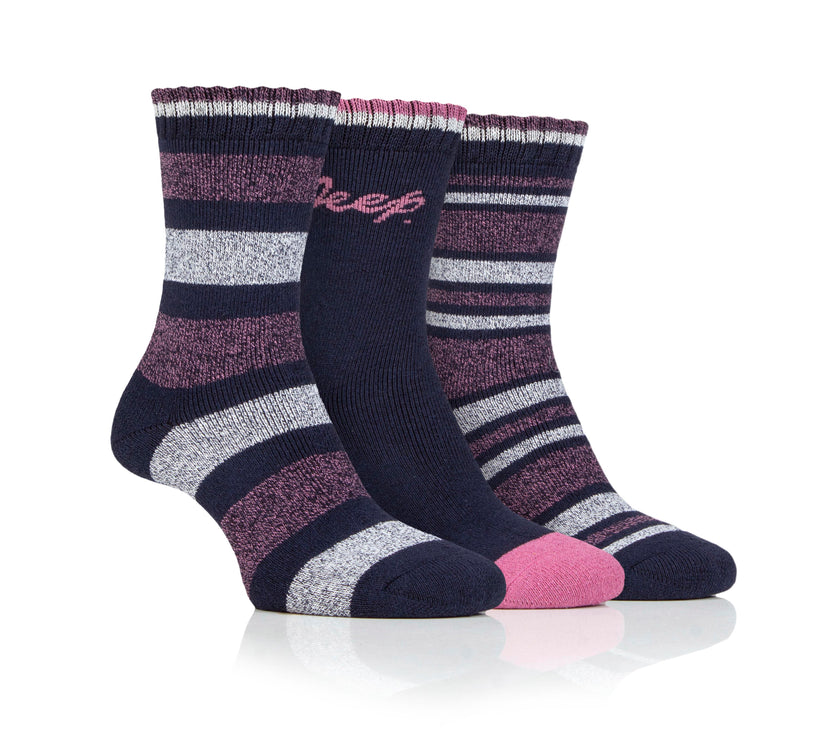 Women's 3 Pair Jeep Performance Striped Boot Socks