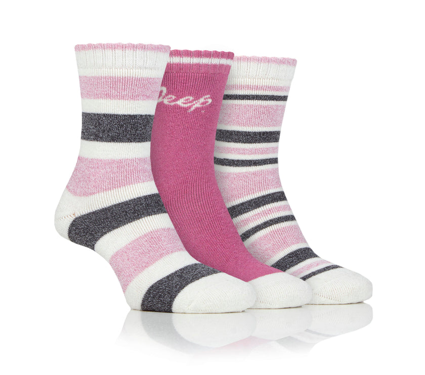 Women's 3 Pair Jeep Performance Striped Boot Socks