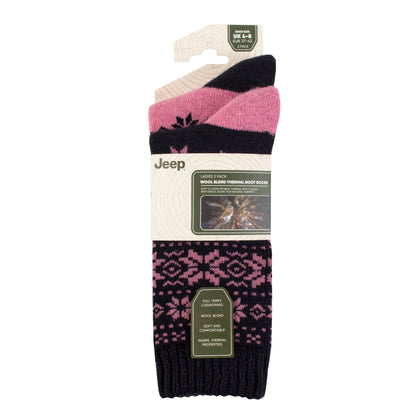Women's 2 Pair Jeep Wool Blend Thermal Boot Socks