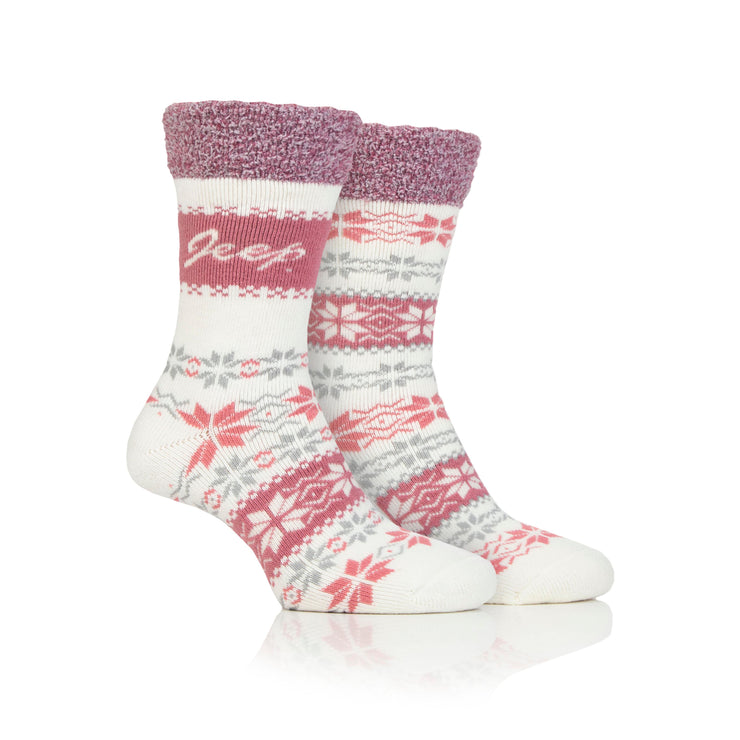 Women's 2 Pair Jeep Fairisle Thermal Performance Boot Socks