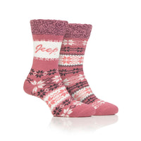 Women's 2 Pair Jeep Fairisle Thermal Performance Boot Socks