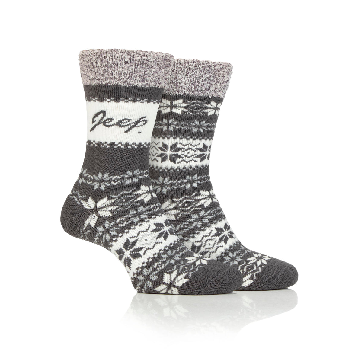 Women's 2 Pair Jeep Fairisle Thermal Performance Boot Socks