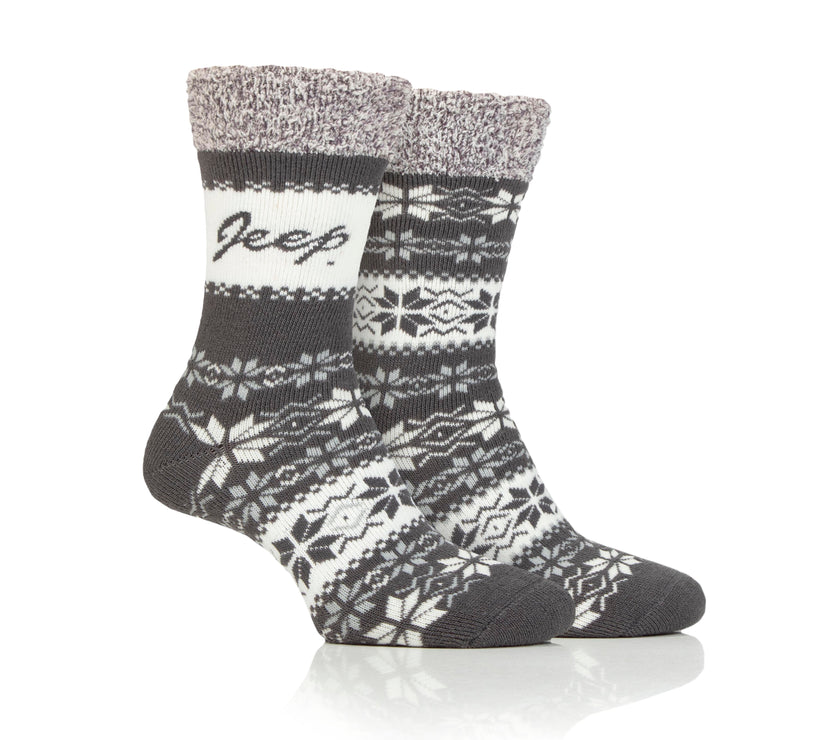 Women's 2 Pair Jeep Fairisle Thermal Performance Boot Socks
