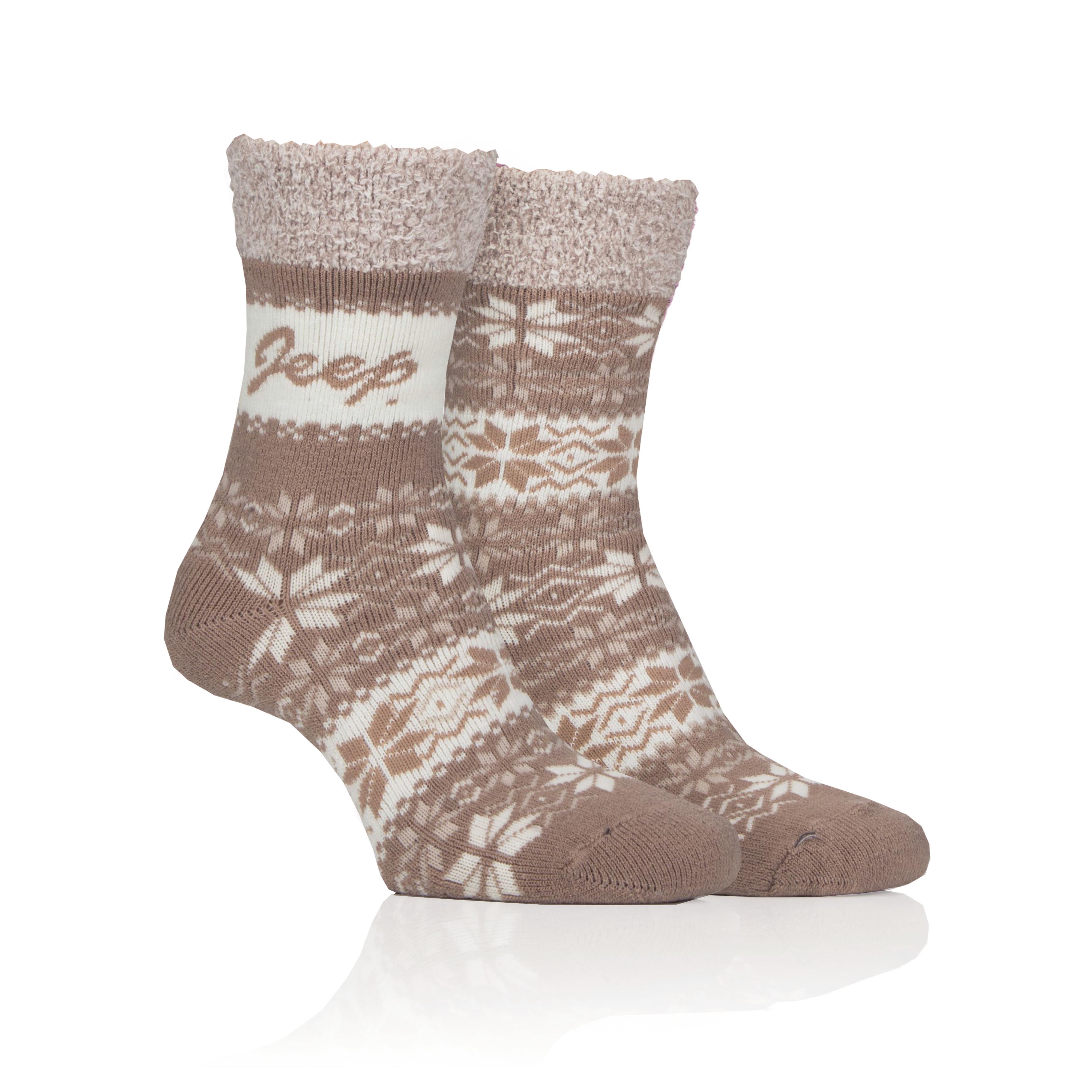 Women's 2 Pair Jeep Fairisle Thermal Performance Boot Socks