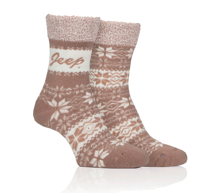Women's 2 Pair Jeep Fairisle Thermal Performance Boot Socks
