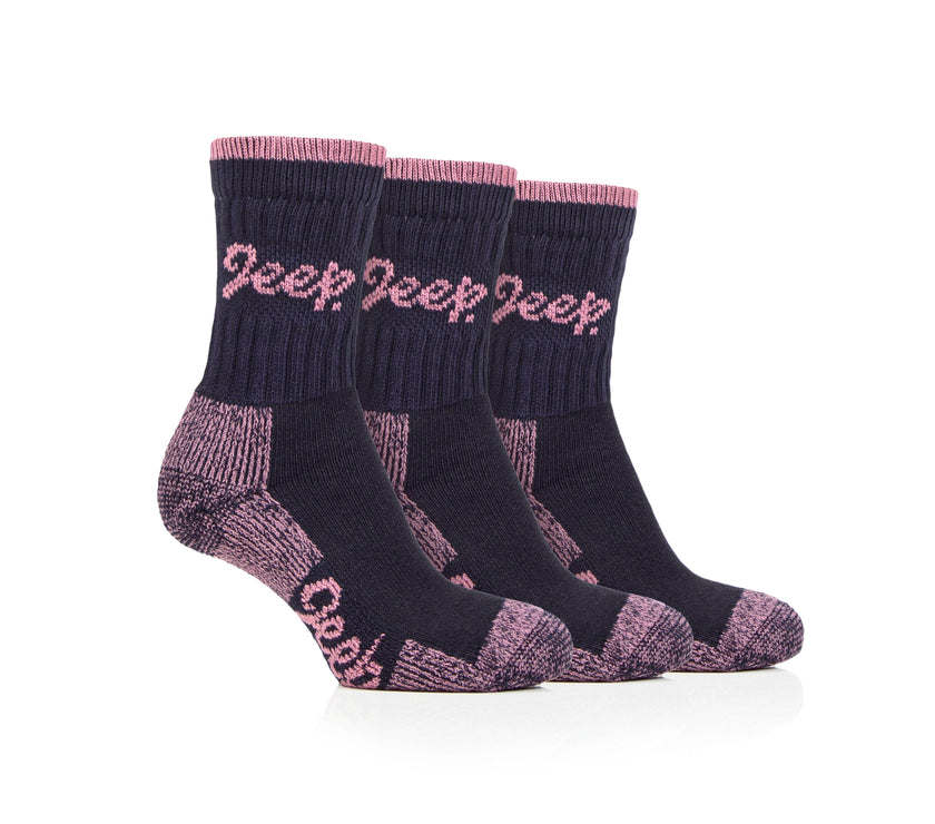 Women's 3 Pair Jeep Luxury Heavyweight Cotton Boot Socks