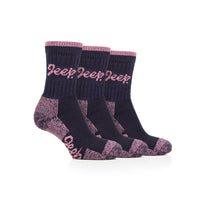 Women's 3 Pair Jeep Luxury Heavyweight Cotton Boot Socks
