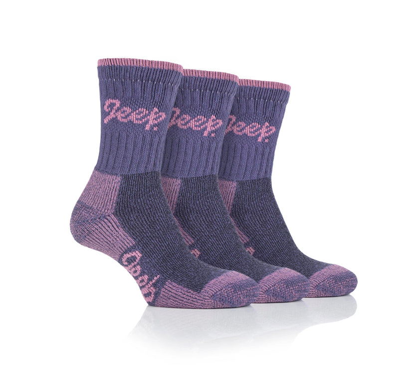 Women's 3 Pair Jeep Luxury Heavyweight Cotton Boot Socks