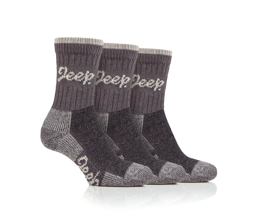 Women's 3 Pair Jeep Luxury Heavyweight Cotton Boot Socks