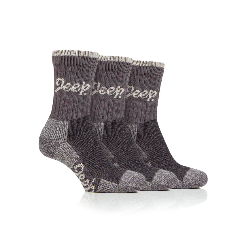 Women's 3 Pair Jeep Luxury Heavyweight Cotton Boot Socks