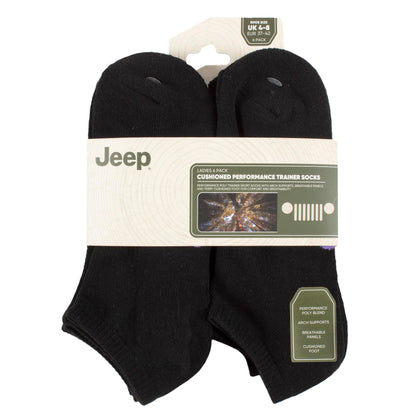 Women's 6 Pair Jeep Performance Cushioned Trainer Socks