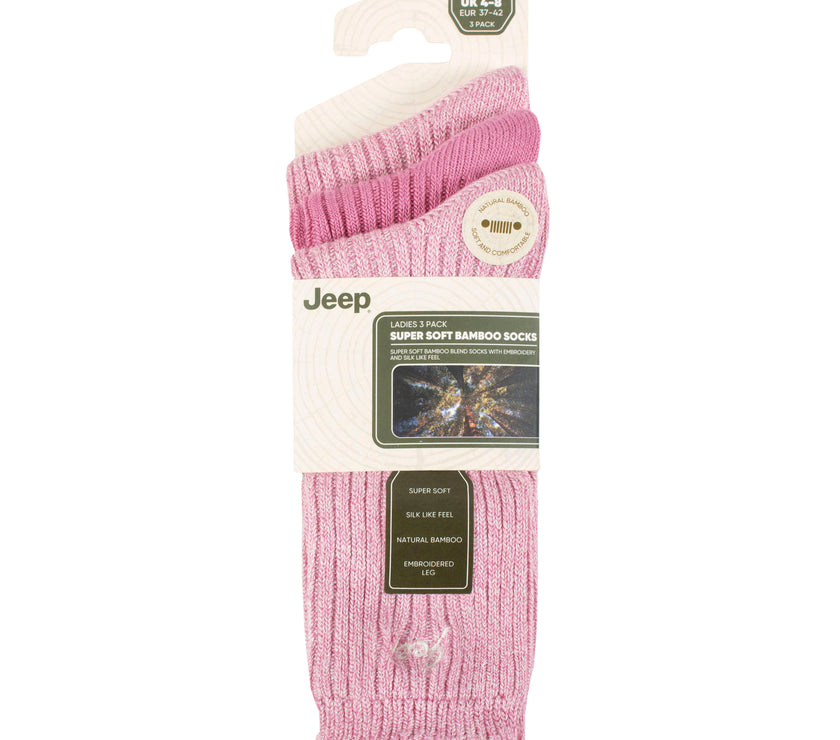 Women's 3 Pair Jeep Bamboo Scalloped Top Socks