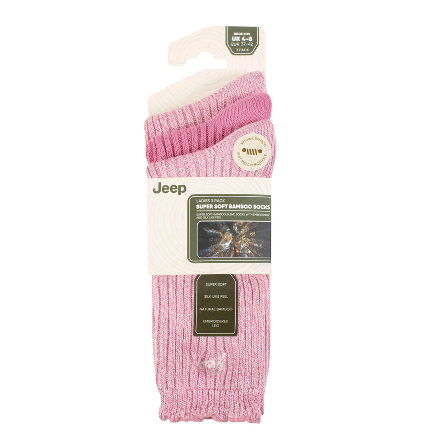 Women's 3 Pair Jeep Bamboo Scalloped Top Socks