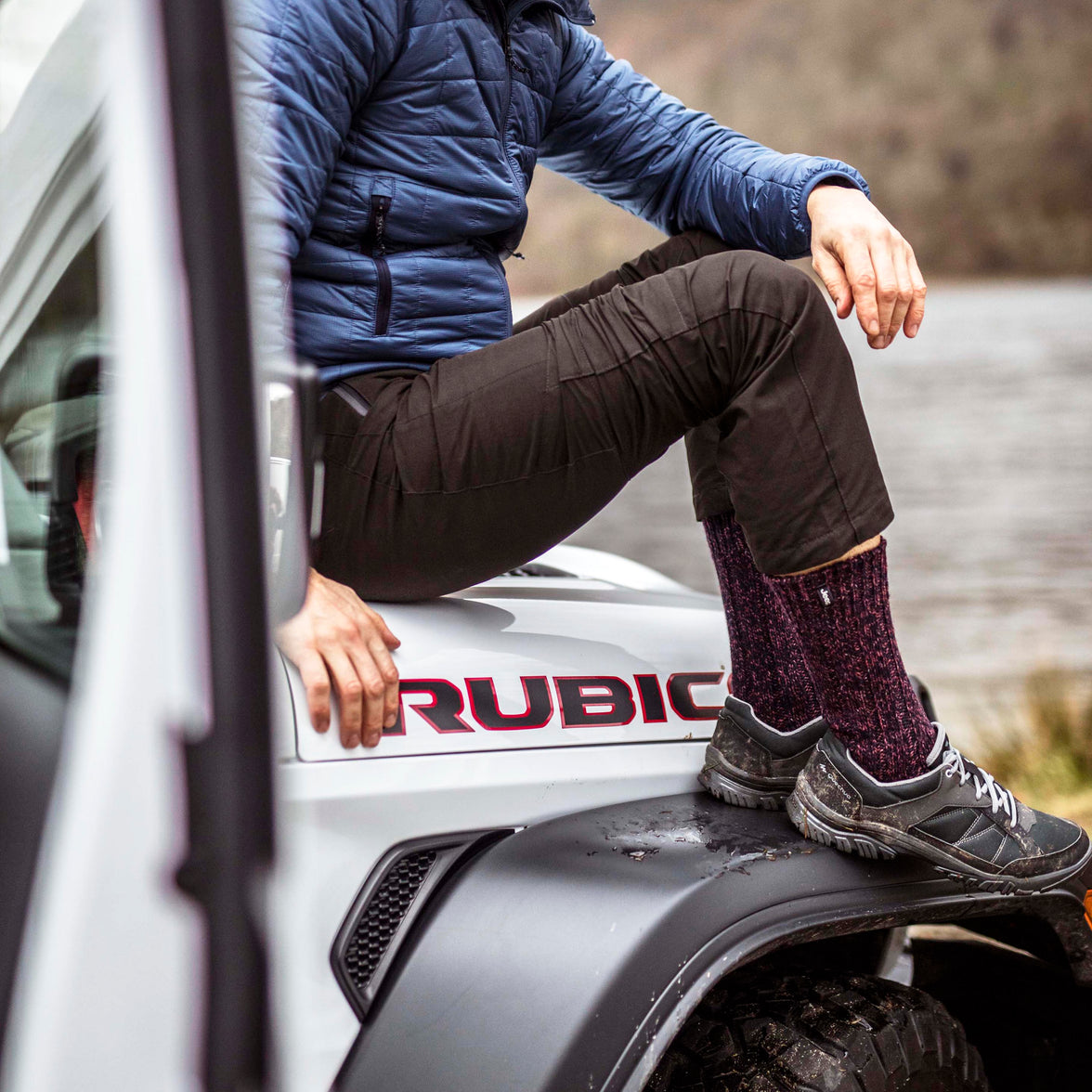 Men's 1 Pair Jeep Wool Blend Hiking Thermal Socks