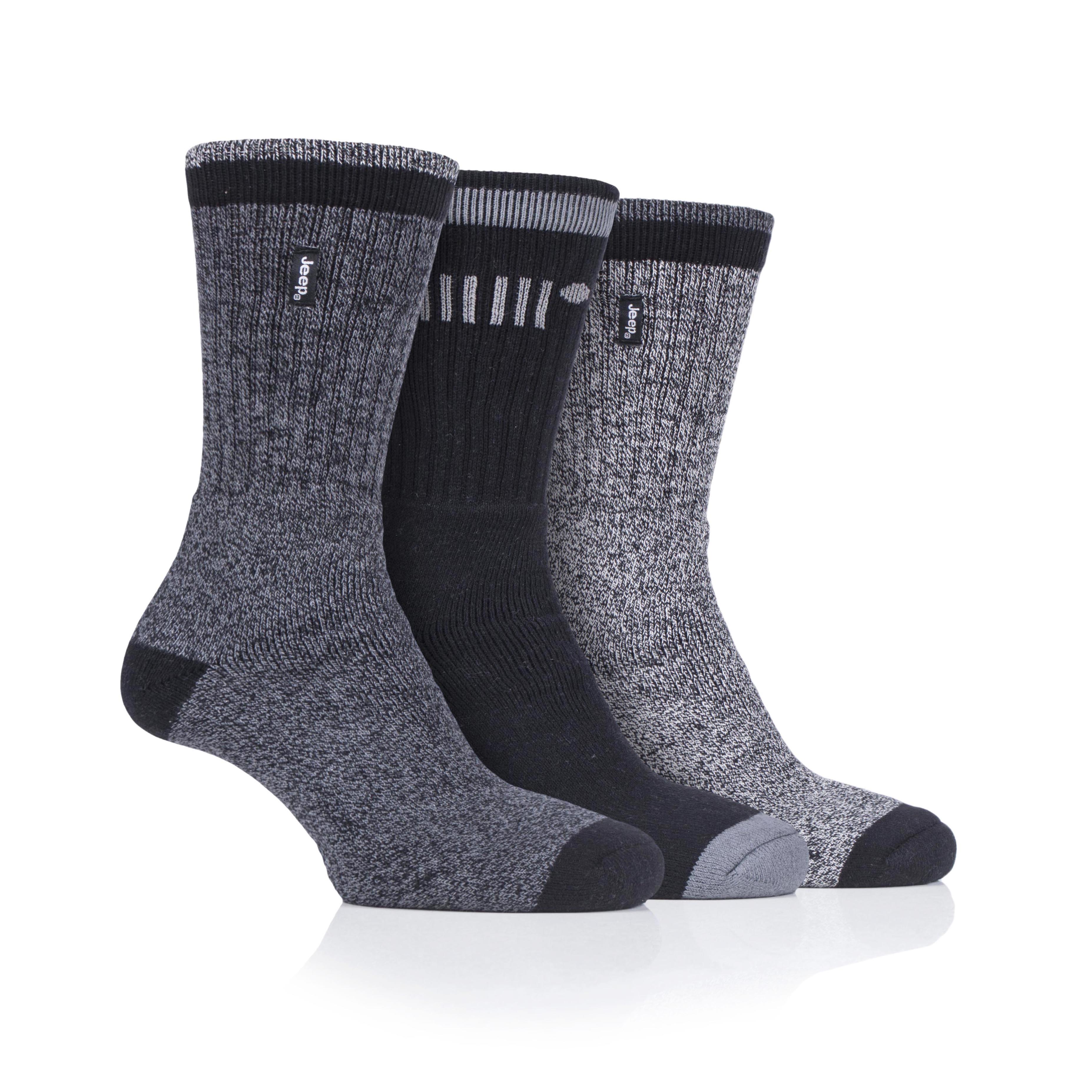 Mens 3 Pair Jeep Cotton Trail Boot Socks