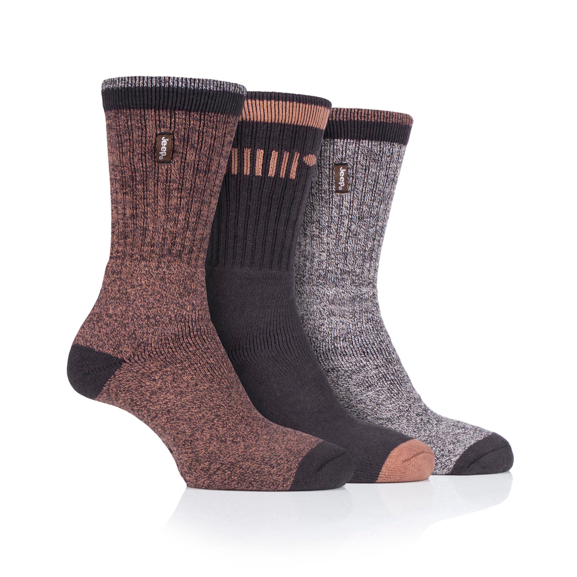 Mens 3 Pair Jeep Cotton Trail Boot Socks