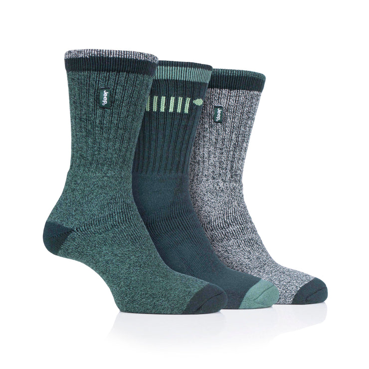 Mens 3 Pair Jeep Cotton Trail Boot Socks