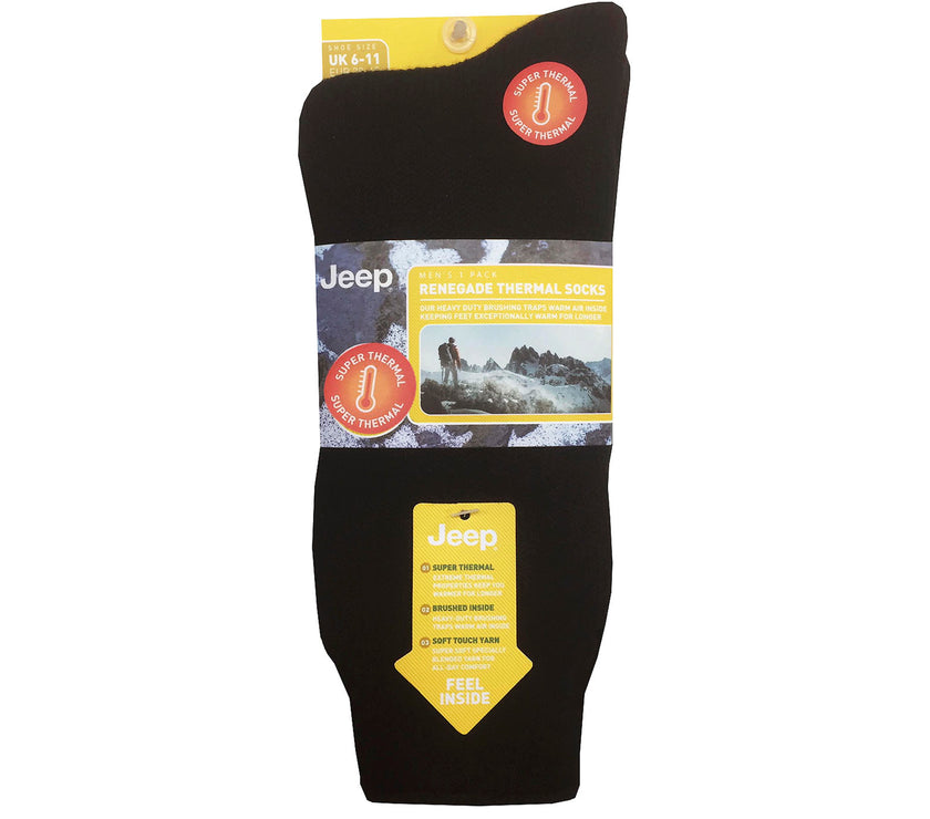 Men's 1 Pair Jeep Brushed Inside Super-Thermal Boot Socks